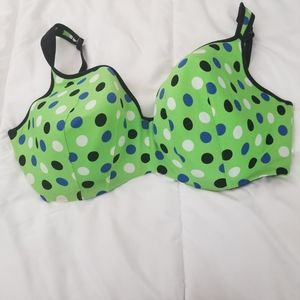 Lane Bryant green black and white bra